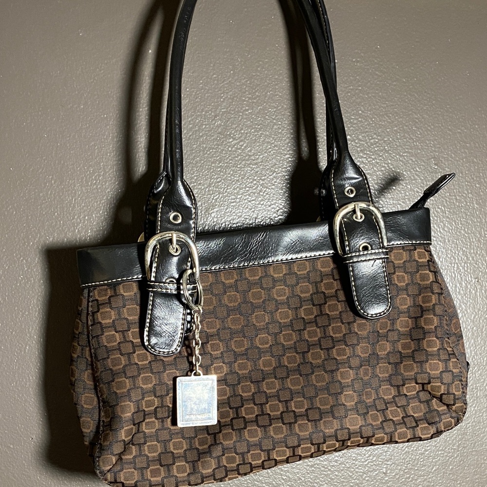 Nine West Brown and Black Designer Tote Bag